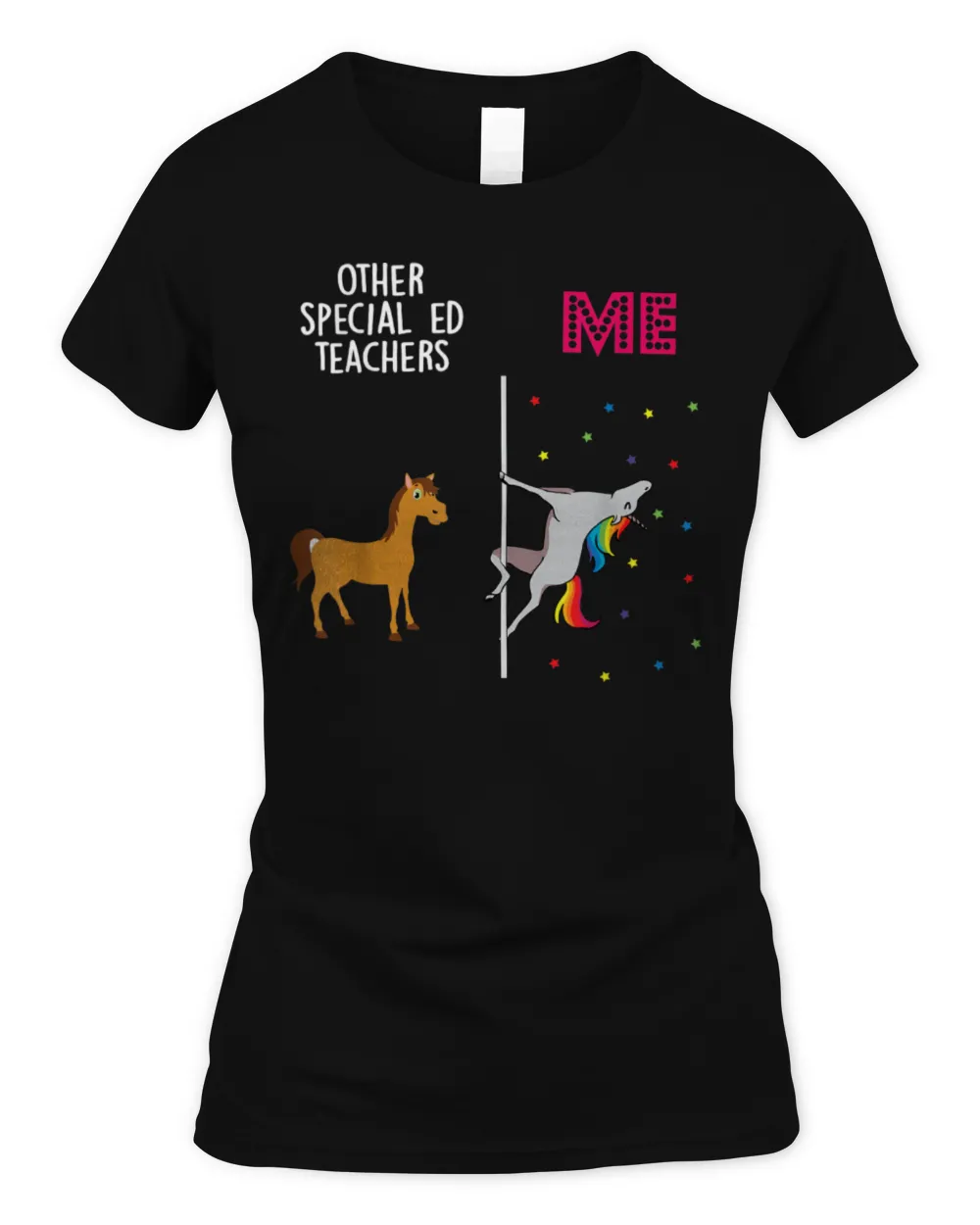 Special Ed Teacher Unicorn Others You T-Shirt Women's Soft Style Fitted T-Shirt black s