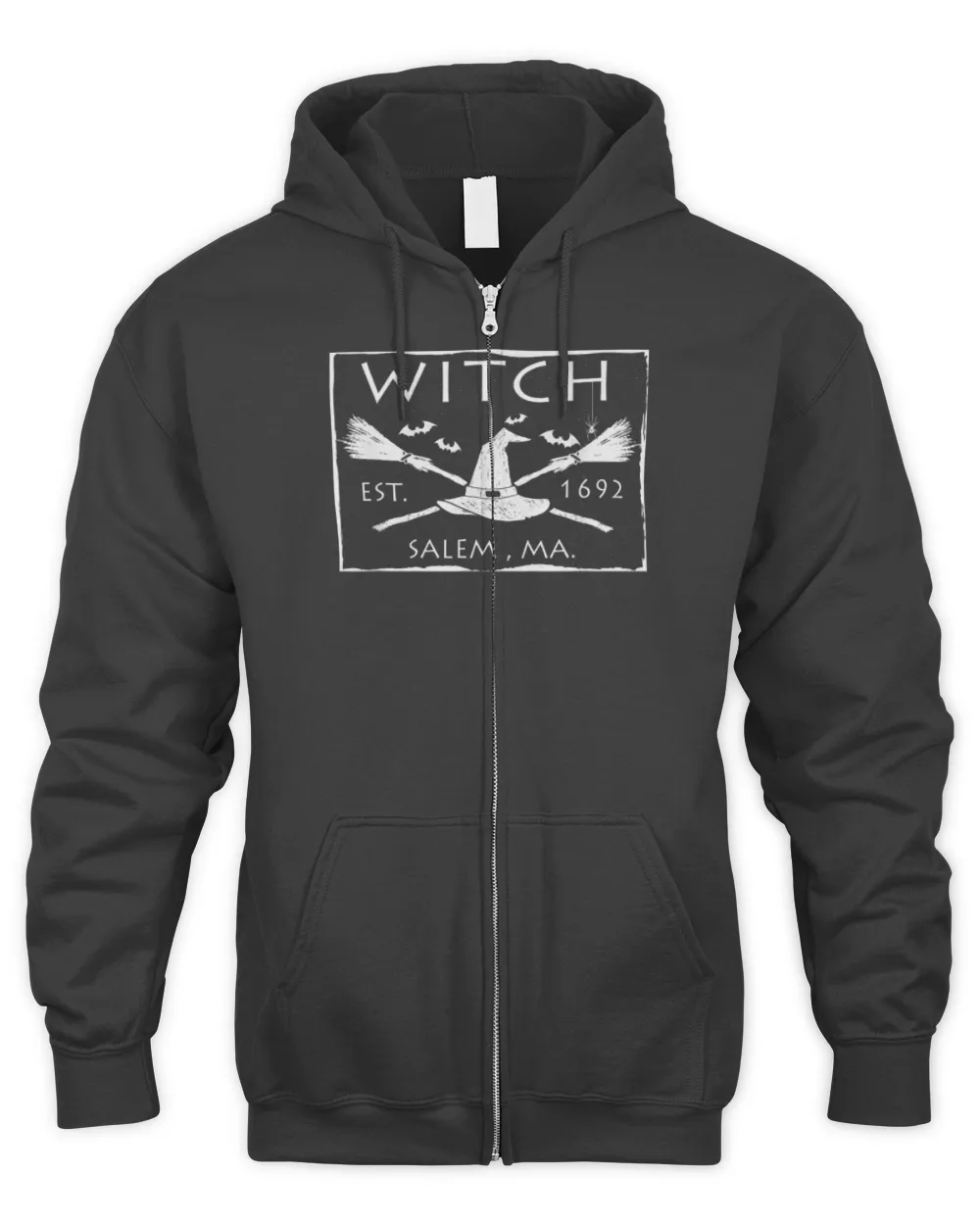 Witch Est. 1692 Salem, MA. Halloween Witch T-Shirt Men's Zip Hoodie black s