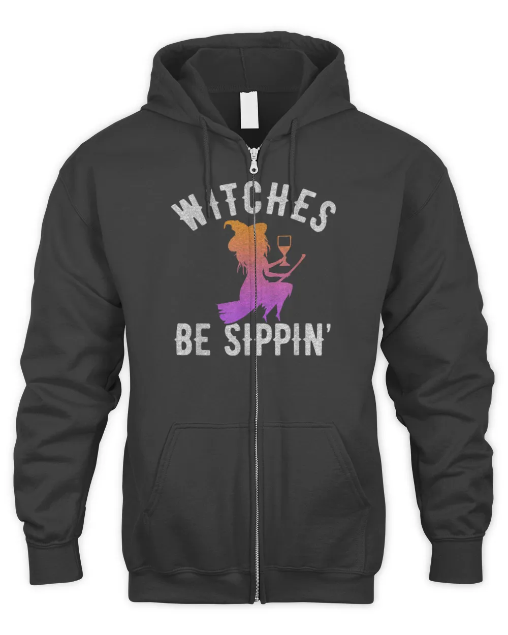 Witches Be Sippin Funny Witch Drinking Halloween Women T-Shirt Men's Zip Hoodie black s