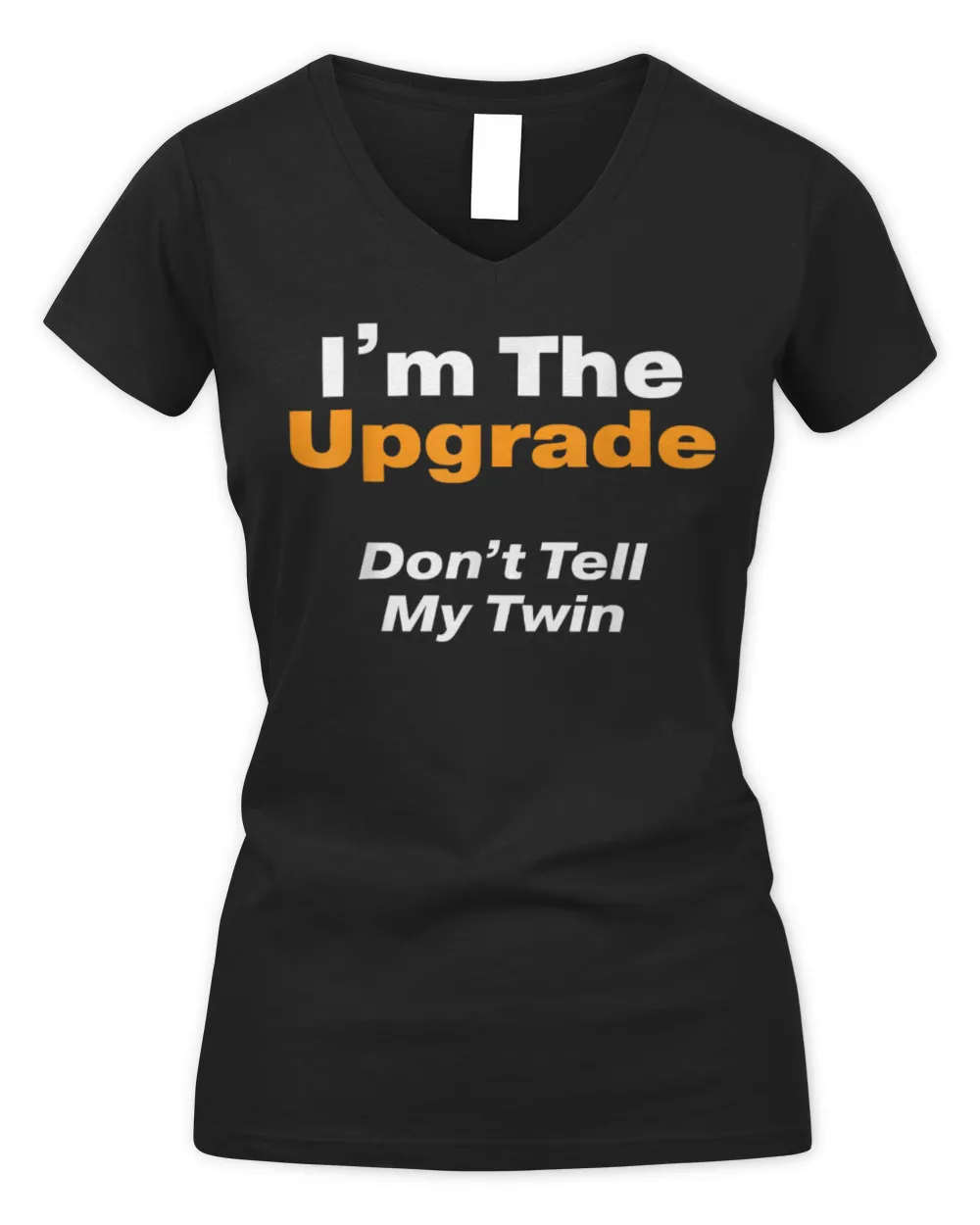 Twin for Adults Teens or Kids Younger Twin T-Shirt Women's V-Neck T-Shirt black s