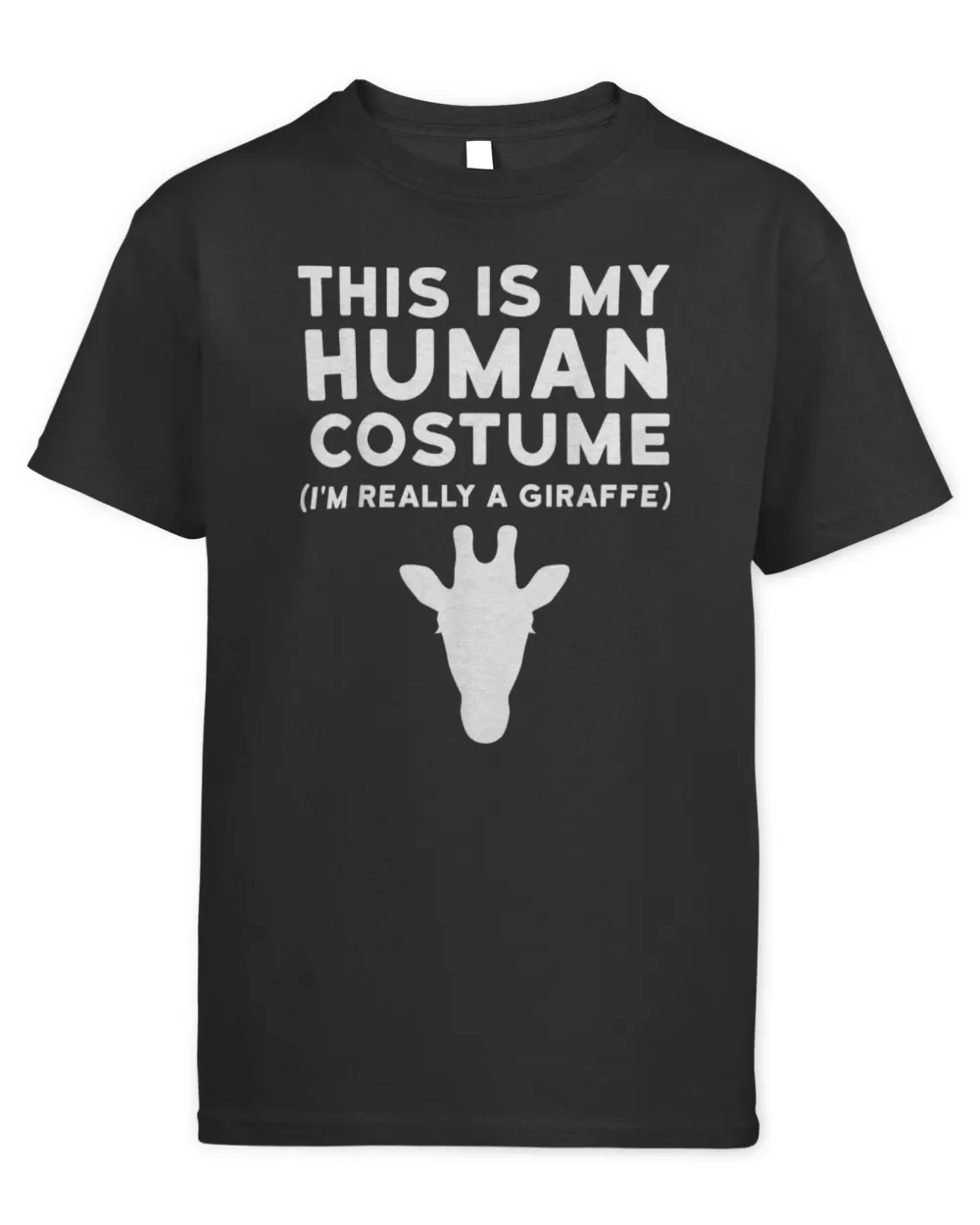 This Is My Human Costume I'm Really Giraffe Halloween Shirt Kids Standard T-Shirt black xs