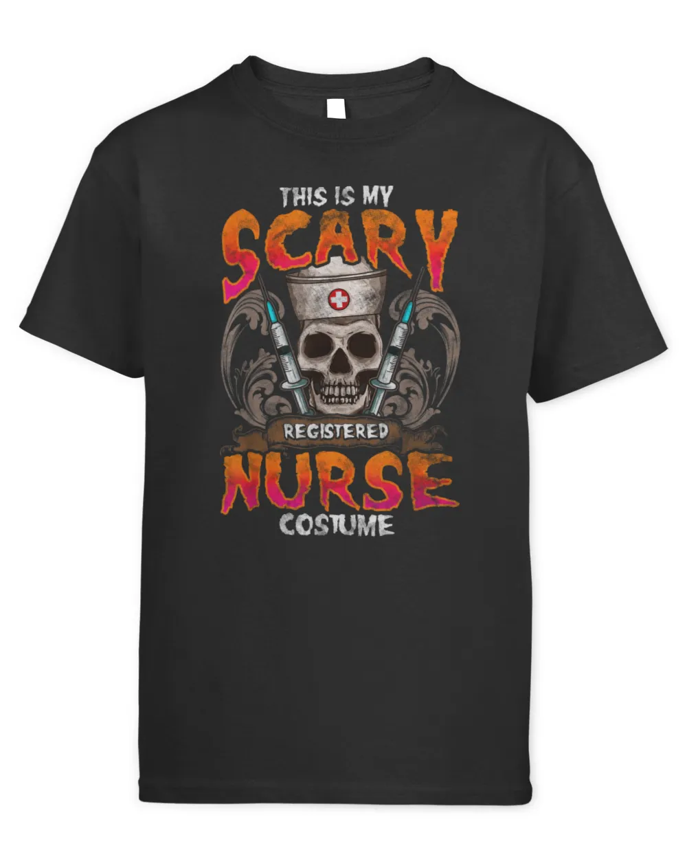 This Is My Scary Registered Nurse Costume Halloween T-Shirt Kids Standard T-Shirt black xs