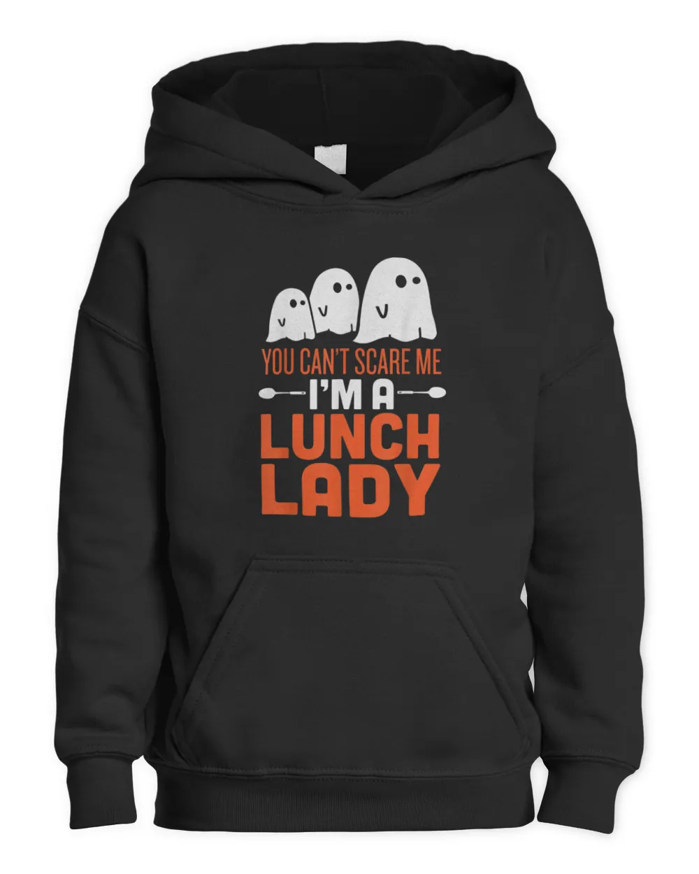 Lunch Lady Halloween Ghost T-Shirt Kids Pullover Hoodie black xs