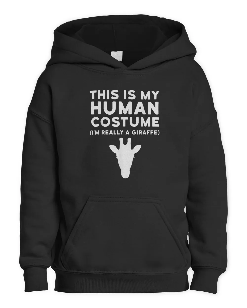This Is My Human Costume I'm Really Giraffe Halloween Shirt Kids Pullover Hoodie black xs