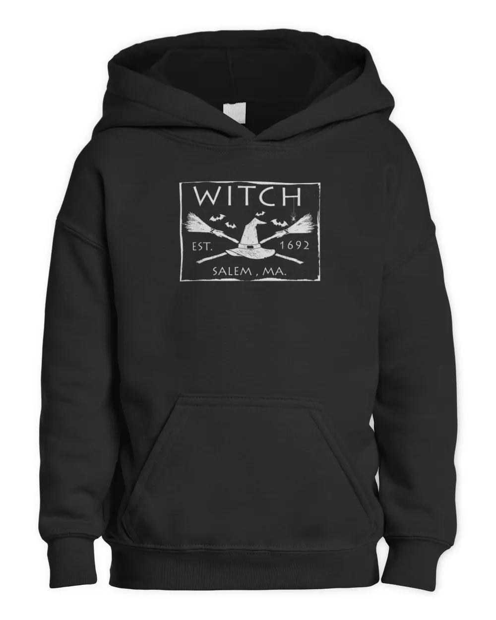 Witch Est. 1692 Salem, MA. Halloween Witch T-Shirt Kids Pullover Hoodie black xs