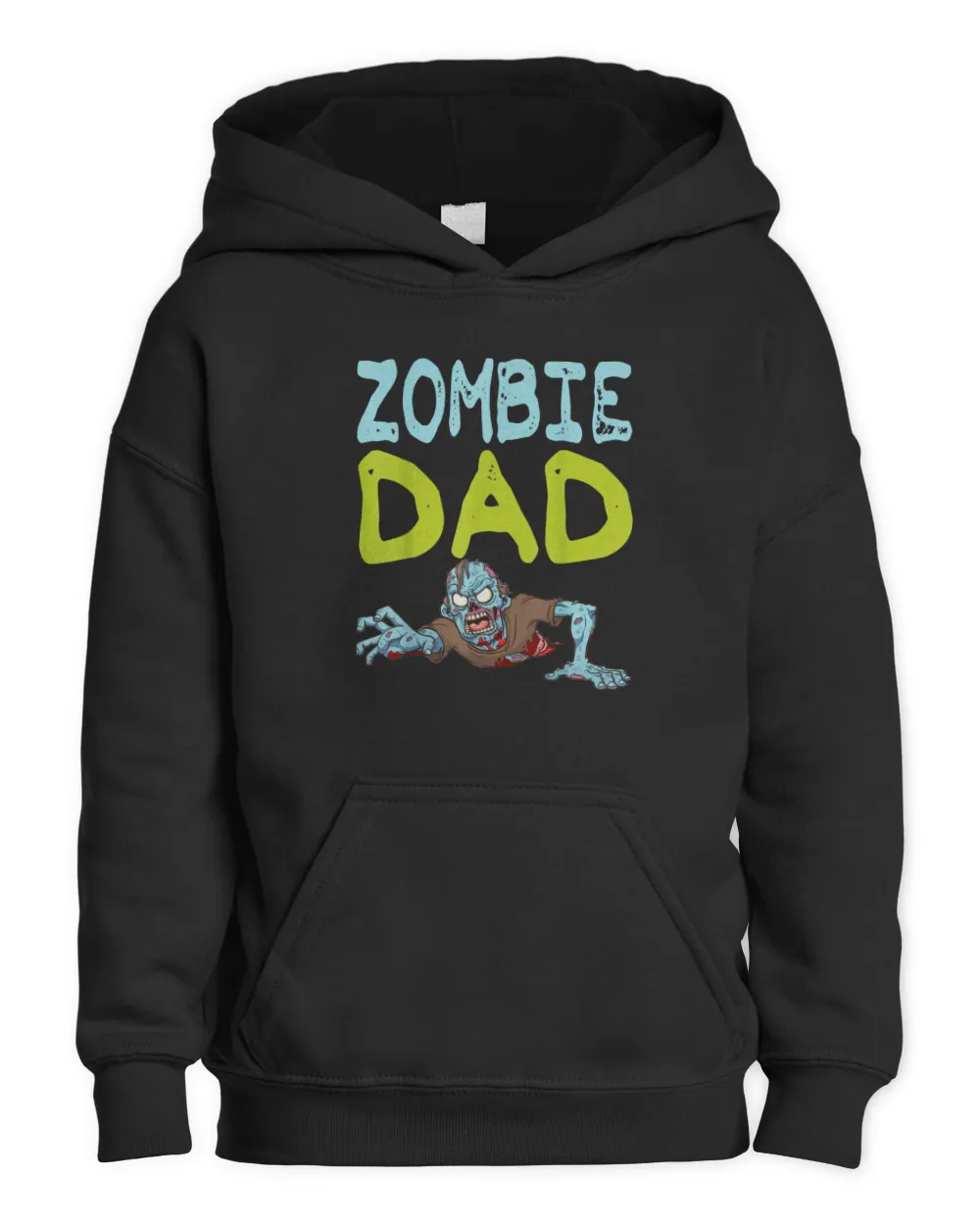 Zombie Dad Shirt Funny Halloween Dad Gift Idea Shirt Kids Pullover Hoodie black xs