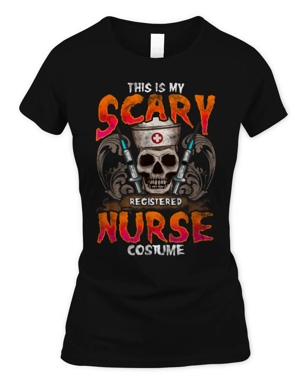 This Is My Scary Registered Nurse Costume Halloween T-Shirt Women's Standard T-Shirt black s