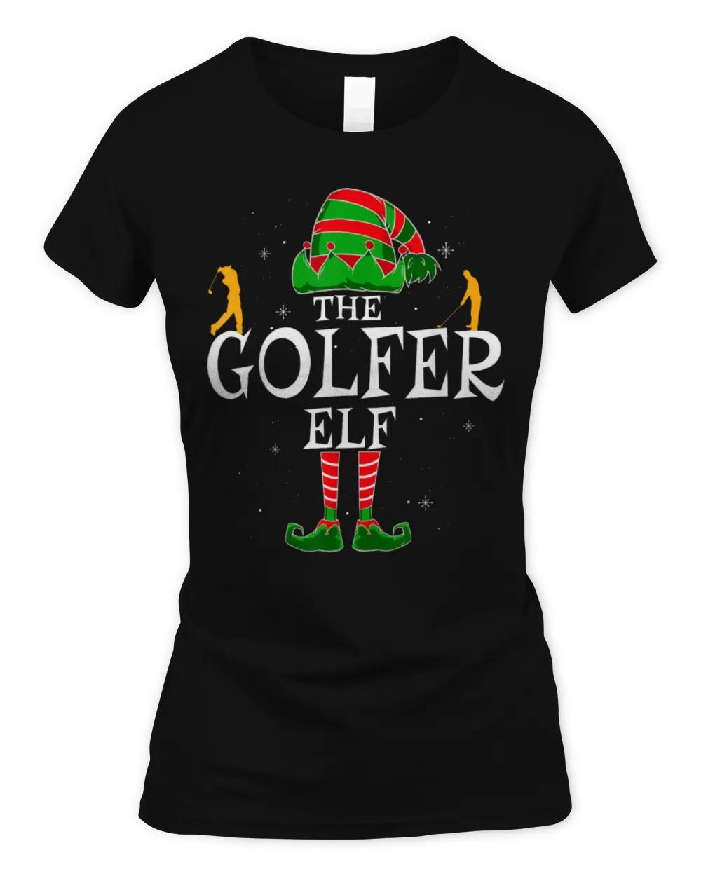 The Golfer Elf Group Matching Family Christmas Golf Funny T-Shirt Women's Standard T-Shirt black s