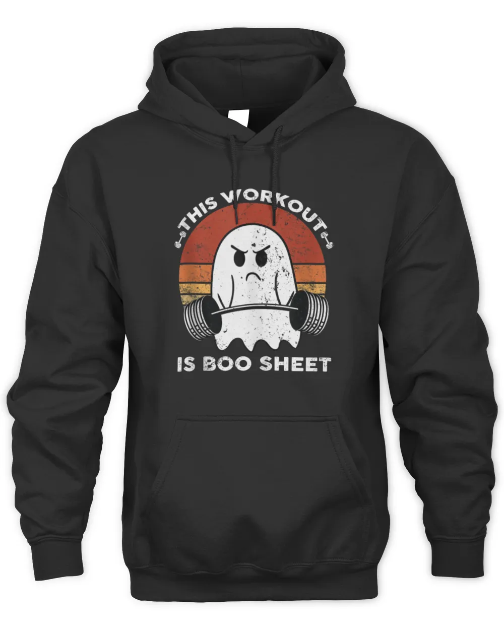 This Workout Is Boo Sheet Funny Halloween Boo Gym Ghost T-Shirt Unisex Premium Hoodie black s