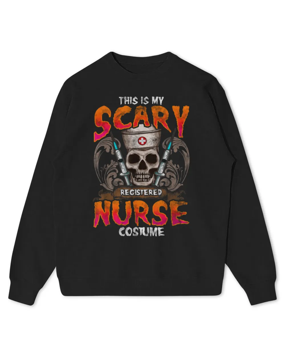This Is My Scary Registered Nurse Costume Halloween T-Shirt Kids Standard Sweatshirt black xs