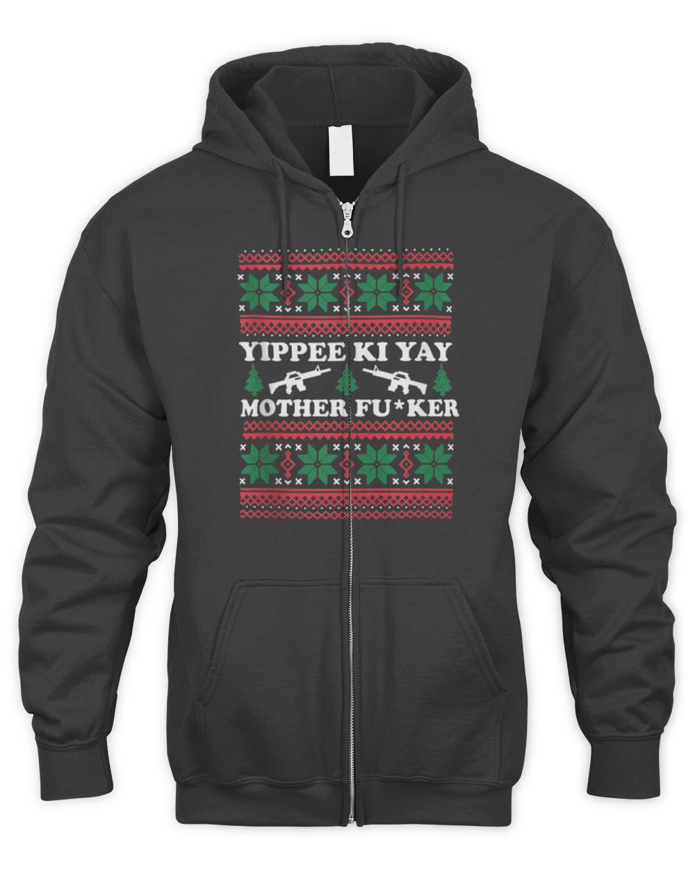 Yippee Yay Mother Fker funny Christmas Movie Design T-Shirt Men's Zip Hoodie black s
