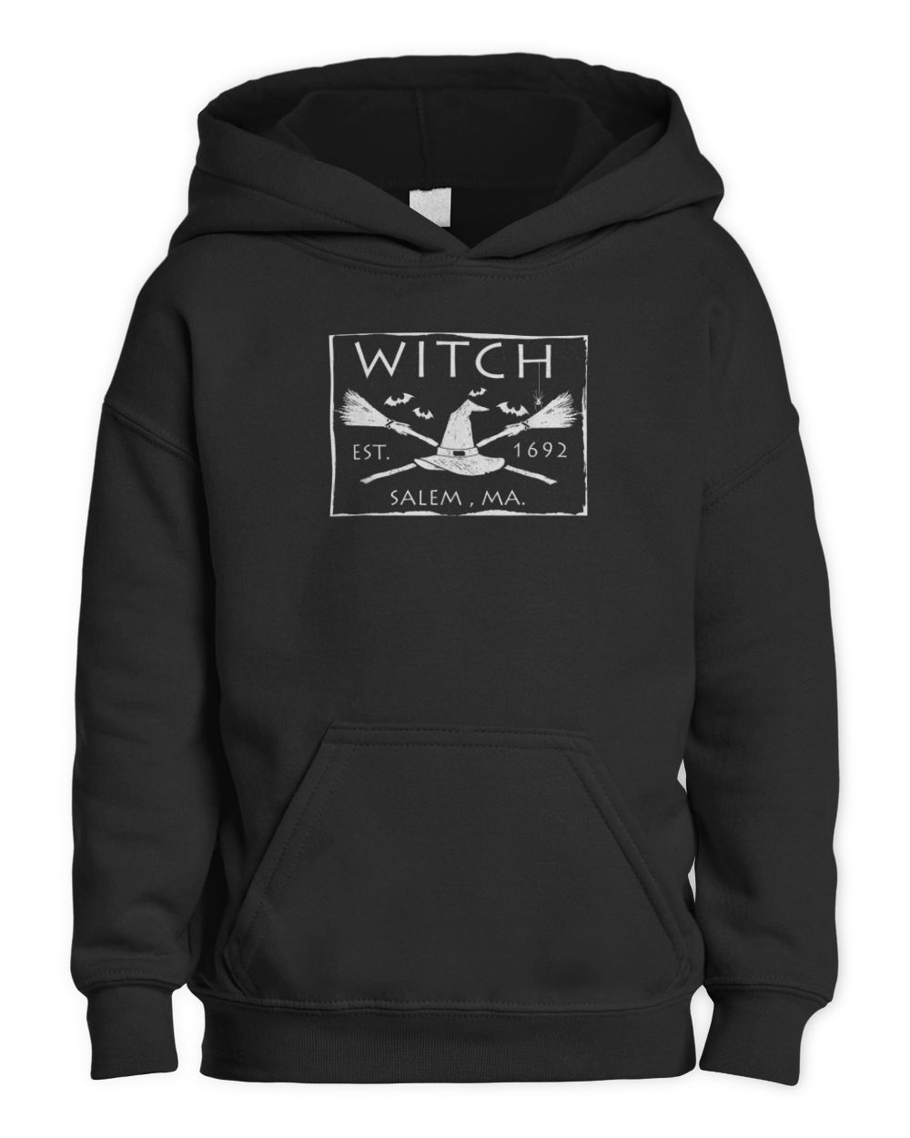 Witch Est. 1692 Salem, MA. Halloween Witch T-Shirt Kids Pullover Hoodie black xs