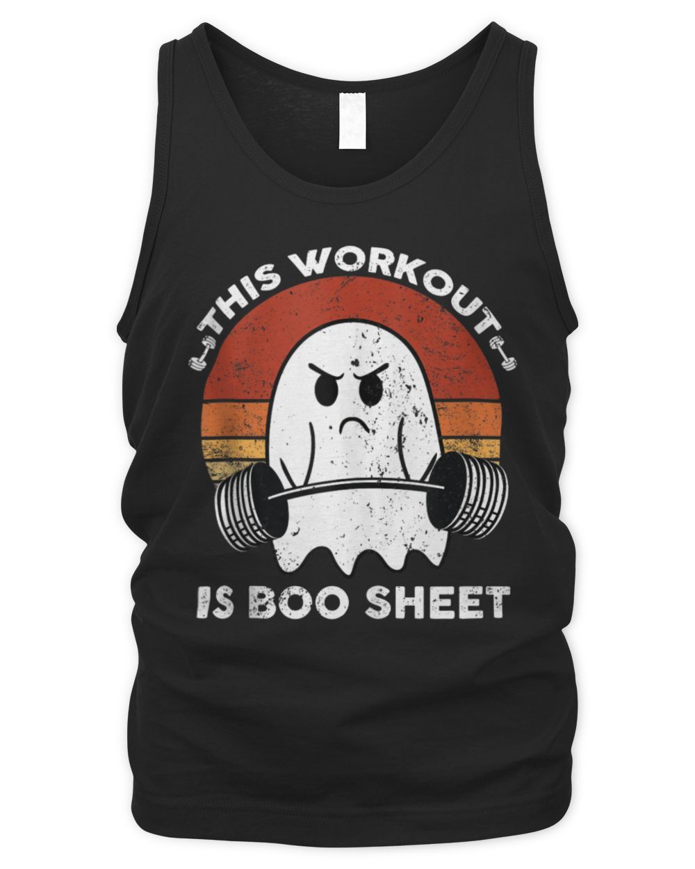 This Workout Is Boo Sheet Funny Halloween Boo Gym Ghost T-Shirt Men's Tank Top black s