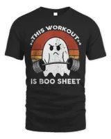 This Workout Is Boo Sheet Funny Halloween Boo Gym Ghost T-Shirt Unisex Standard T-Shirt black s