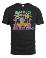 Wake Me Up When Summer Ends Halloween Groovy Summer Vibes T-Shirt Unisex Standard T-Shirt black s