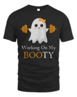 Working on My Boo Halloween Workout Weightlifting Ghost T-Shirt Unisex Standard T-Shirt black s