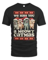We Hiss You A Meowy Catmas Funny Cat Christmas Ugly Xmas T-Shirt Unisex Standard T-Shirt black s