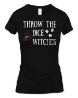 Throw the Dice Witches Bunco Night Halloween T-Shirt Women's Soft Style Fitted T-Shirt black s