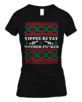 Yippee Yay Mother Fker funny Christmas Movie Design T-Shirt Women's Soft Style Fitted T-Shirt black s