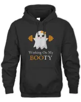 Working on My Boo Halloween Workout Weightlifting Ghost T-Shirt Unisex Hoodie black s