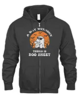 Funny Halloween A Day Without Tennis Is Boo Sheet II T-Shirt Men's Zip Hoodie black s