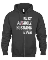 Vintage Best Asshole Husband Ever Husband Gift Shirt Men's Zip Hoodie black s