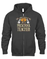 You Can't Don't Scare Me I'm A Preschool Teacher T-Shirt Men's Zip Hoodie black s