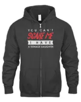 You Can't Scare Me I Have A Teenage Daughter Halloween Shirt Men's Zip Hoodie black s