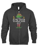 The Golfer Elf Group Matching Family Christmas Golf Funny T-Shirt Men's Zip Hoodie black s
