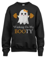 Working on My Boo Halloween Workout Weightlifting Ghost T-Shirt Unisex Sweatshirt black s