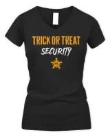 Trick Or Treat Security Funny Halloween Dad Mom T-Shirt Women's V-Neck T-Shirt black s