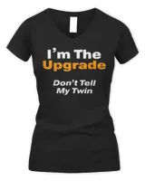 Twin for Adults Teens or Kids Younger Twin T-Shirt Women's V-Neck T-Shirt black s