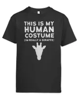 This Is My Human Costume I'm Really Giraffe Halloween Shirt Kids Standard T-Shirt black xs