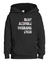 Vintage Best Asshole Husband Ever Husband Gift Shirt Kids Pullover Hoodie black xs