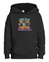 Wake Me Up When Summer Ends Halloween Groovy Summer Vibes T-Shirt Kids Pullover Hoodie black xs