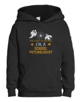 You Can't Scare Me I'm a School psychologist Halloween Shirt Kids Pullover Hoodie black xs