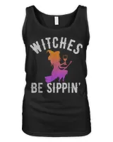 Witches Be Sippin Funny Witch Drinking Halloween Women T-Shirt Women's Tank Top black s