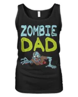Zombie Dad Shirt Funny Halloween Dad Gift Idea Shirt Women's Tank Top black s