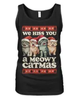 We Hiss You A Meowy Catmas Funny Cat Christmas Ugly Xmas T-Shirt Women's Tank Top black s