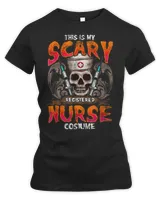 This Is My Scary Registered Nurse Costume Halloween T-Shirt Women's Premium Slim Fit Tee black s