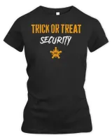 Trick Or Treat Security Funny Halloween Dad Mom T-Shirt Women's Premium Slim Fit Tee black s