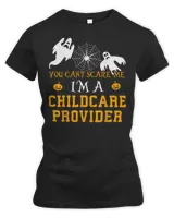 You Can't Scare Me I'm a Childcare Provider Halloween Shirt Women's Premium Slim Fit Tee black s