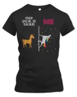 Special Ed Teacher Unicorn Others You T-Shirt Women's Premium Slim Fit Tee black s