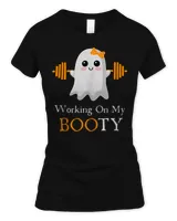 Working on My Boo Halloween Workout Weightlifting Ghost T-Shirt Women's Standard T-Shirt black s