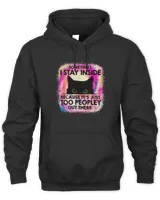 Sometimes I Stay Inside Because It's Too Peopley Black Cat T-Shirt Unisex Premium Hoodie black s