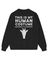 This Is My Human Costume I'm Really Giraffe Halloween Shirt Kids Standard Sweatshirt black xs