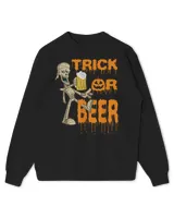 Trick or Beer Funny Halloween Themed T-Shirt Kids Standard Sweatshirt black xs