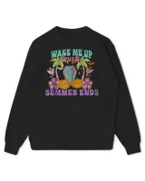 Wake Me Up When Summer Ends Halloween Groovy Summer Vibes T-Shirt Kids Standard Sweatshirt black xs