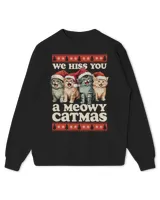We Hiss You A Meowy Catmas Funny Cat Christmas Ugly Xmas T-Shirt Kids Standard Sweatshirt black xs