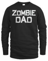 Mens Zombie Dad Halloween Father T-Shirt Men's Long Sleeved T-Shirt black s